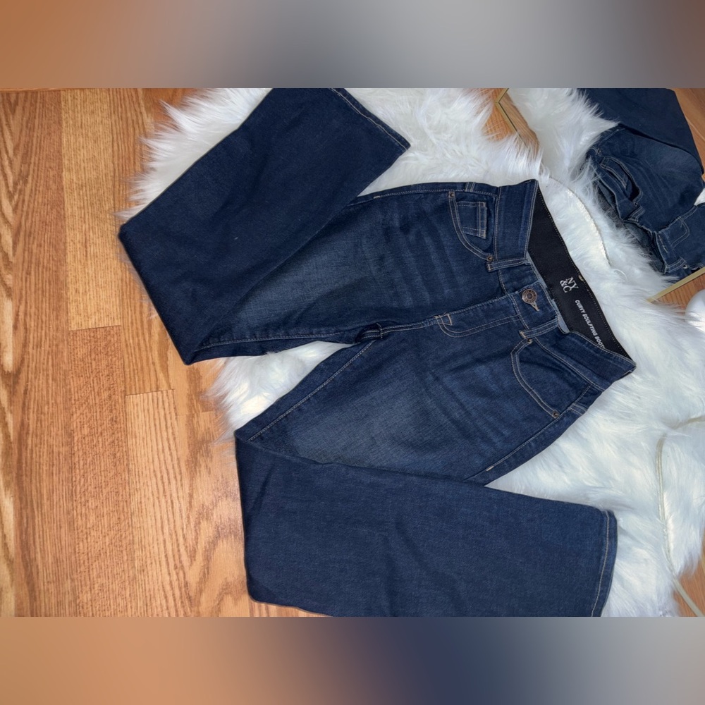 New York & Company Dark Blue Flare Jeans
